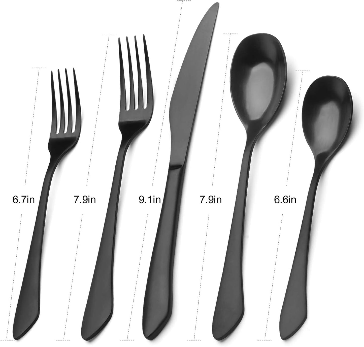 Matte Black Silverware Set