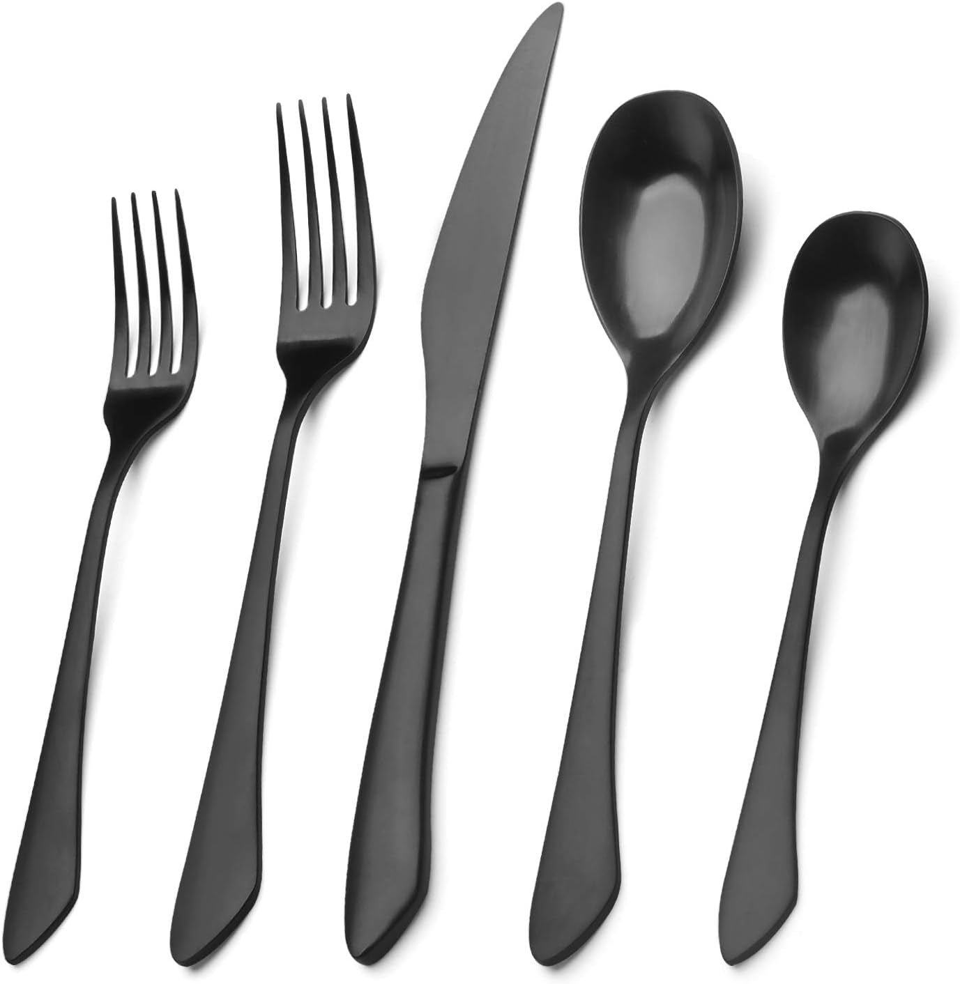 Matte Black Silverware Set