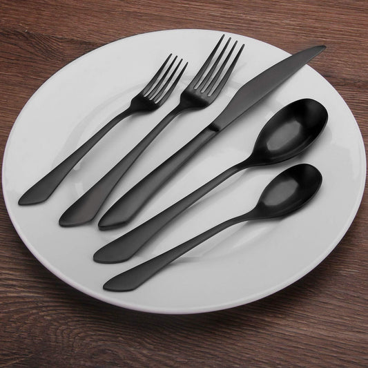 Matte Black Silverware Set