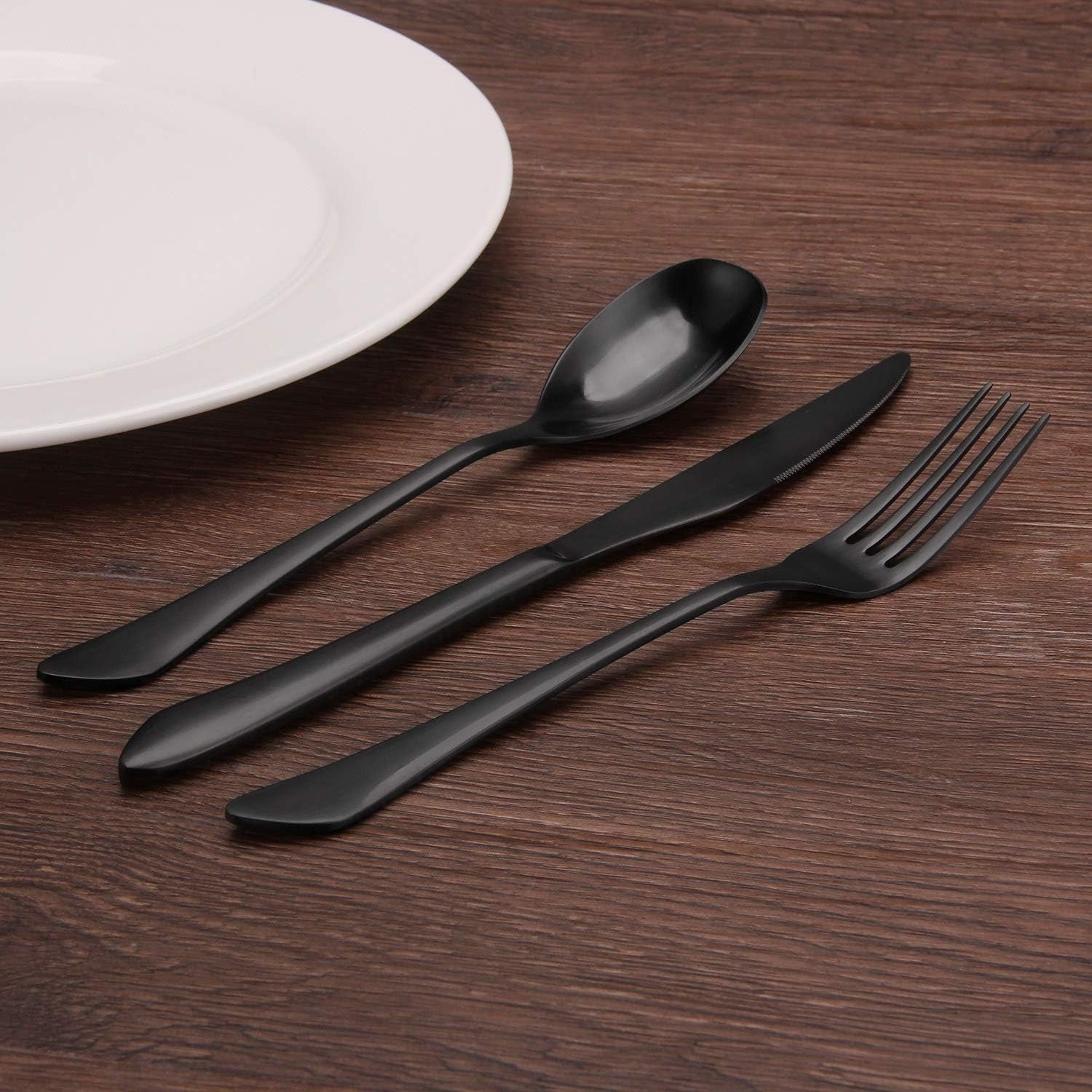 Matte Black Silverware Set
