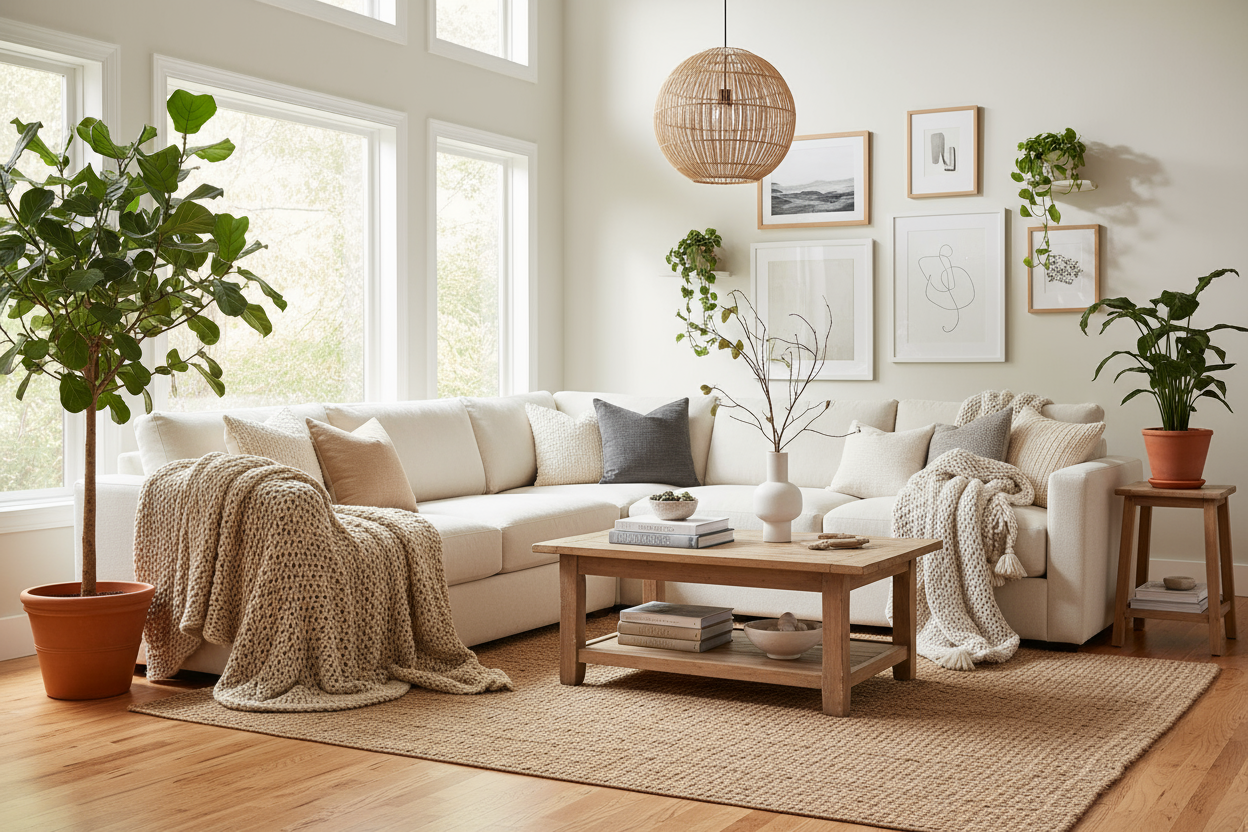 Simple inside home photo for a home goods website.