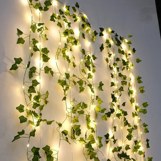 Green Leaf LED String Lights