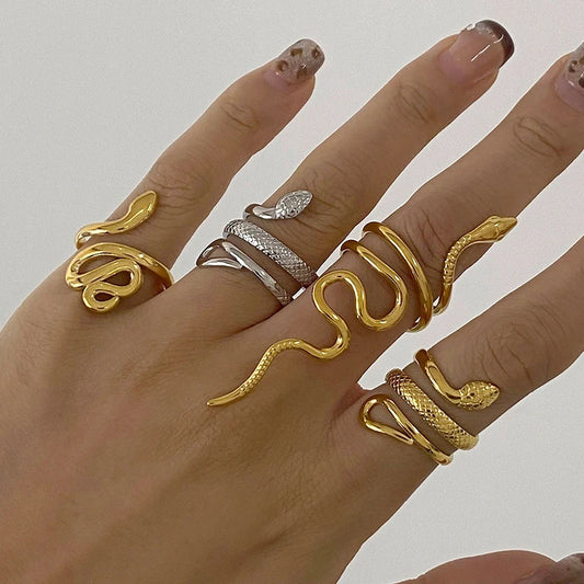 Stainless Steel Snake Ring - Unisex